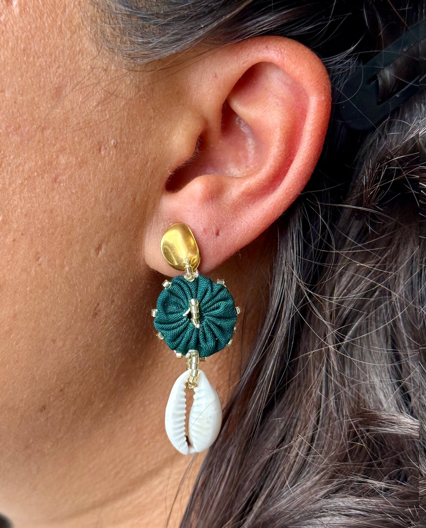 Boucles d'oreilles ovales vertes