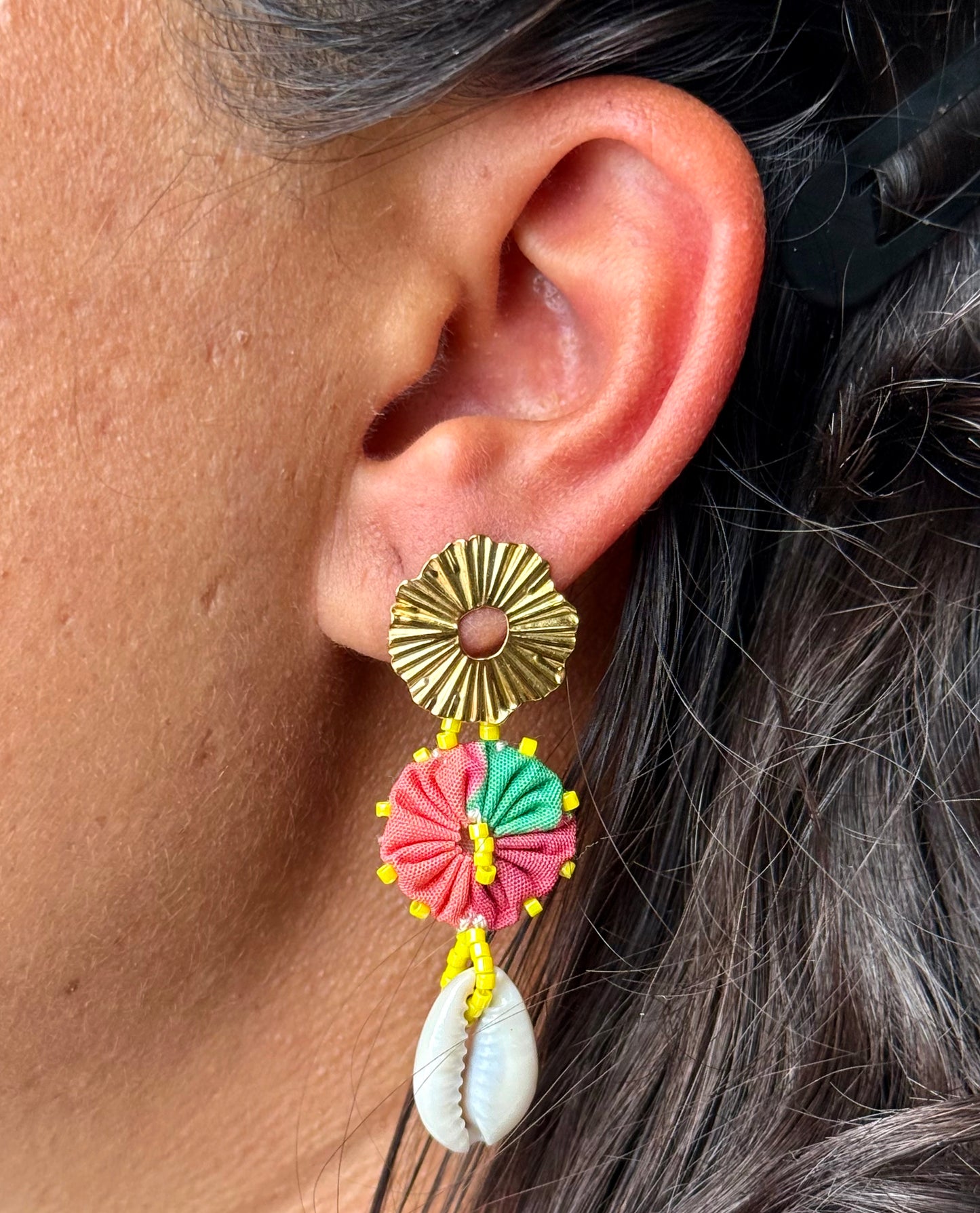 Boucles d'oreilles corail