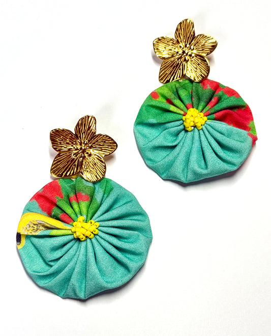 Boucles d'oreilles rosace Bleue