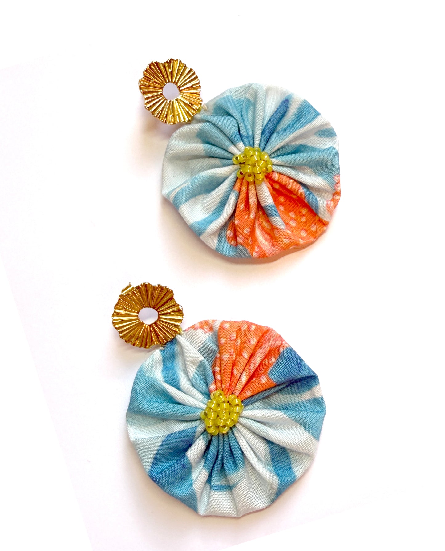 Boucles d'oreilles rosace Bleue