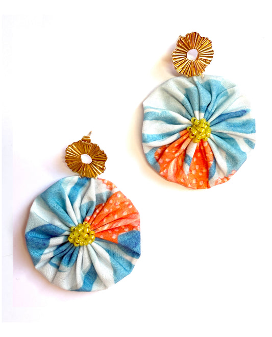 Boucles d'oreilles rosace Bleue