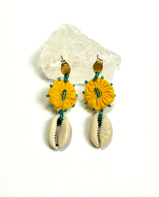 Boucles d'oreilles goutte jaune