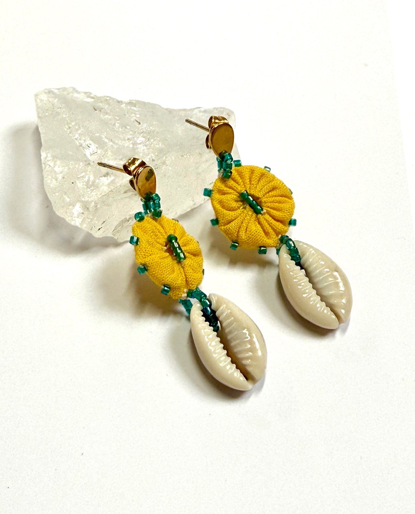 Boucles d'oreilles goutte jaune
