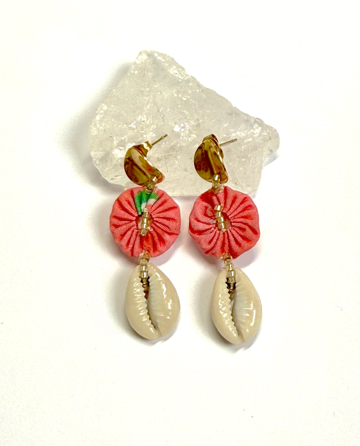 Boucles d'oreilles ovales rose