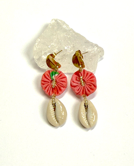 Boucles d'oreilles ovales rose