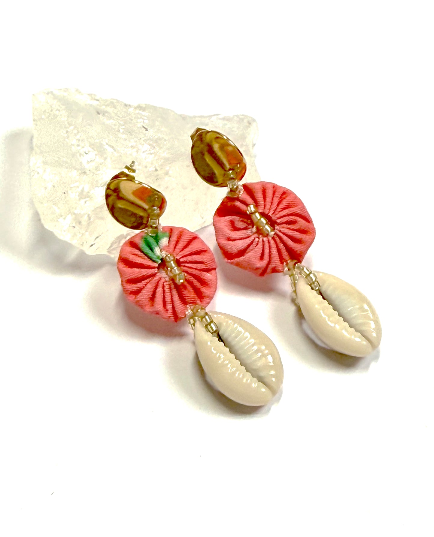 Boucles d'oreilles ovales rose