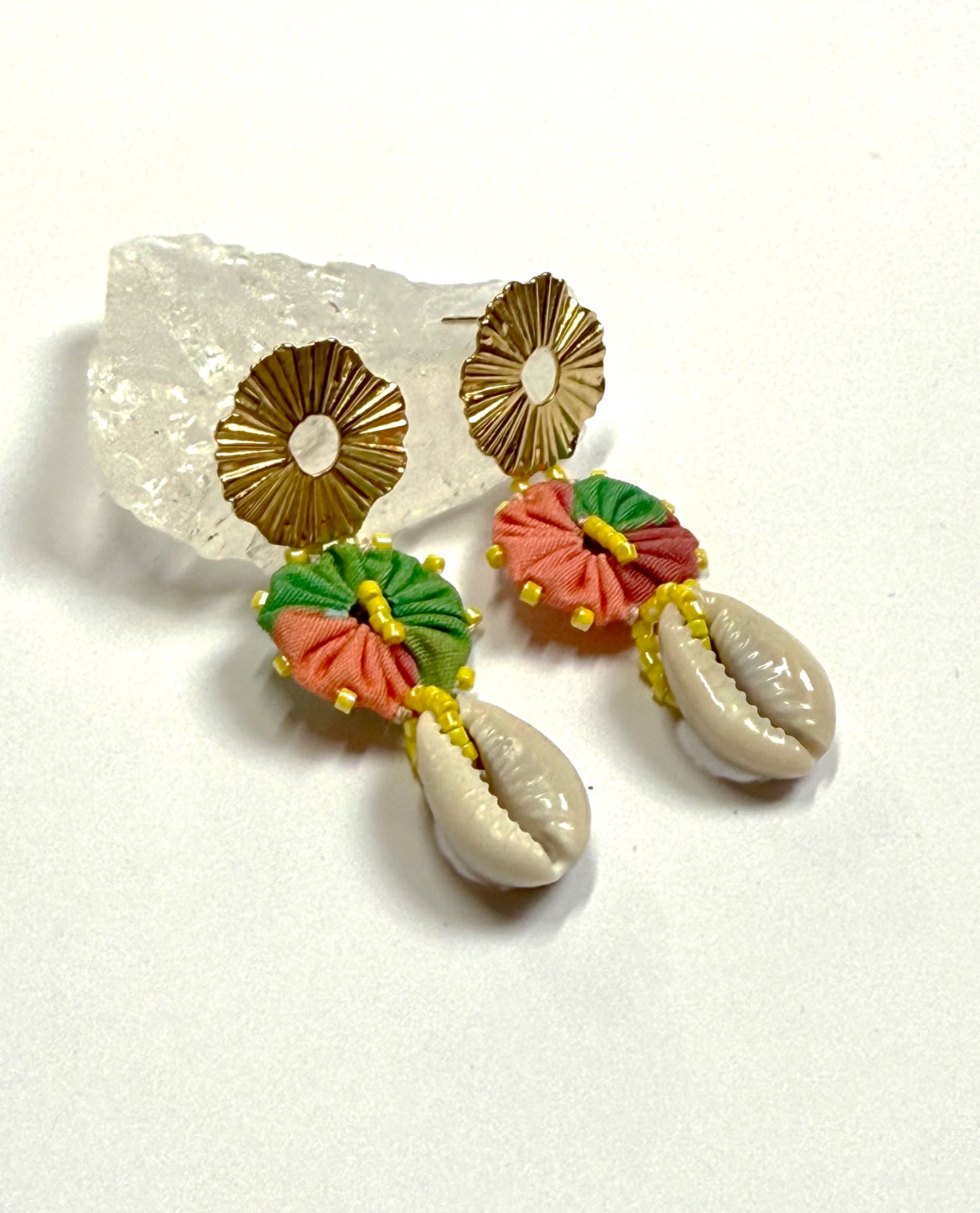 Boucles d'oreilles corail