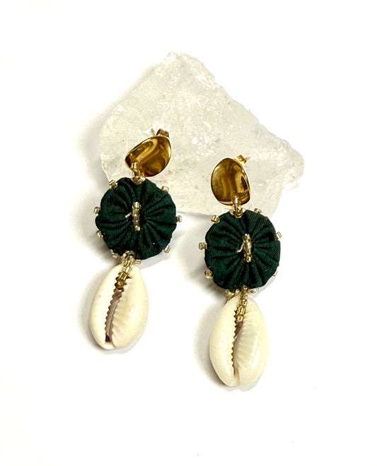 Boucles d'oreilles ovales vertes