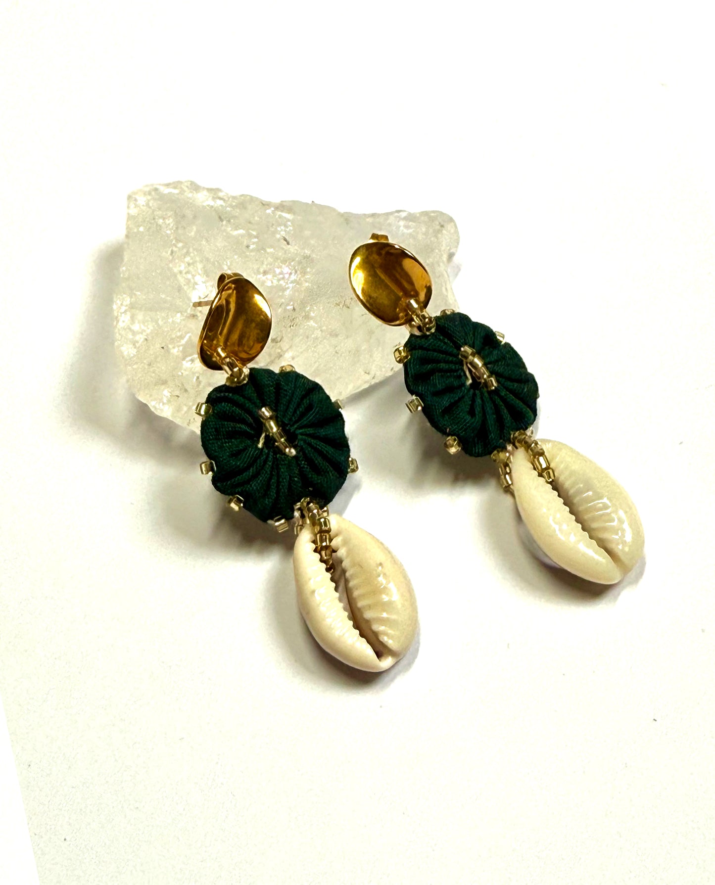 Boucles d'oreilles ovales vertes