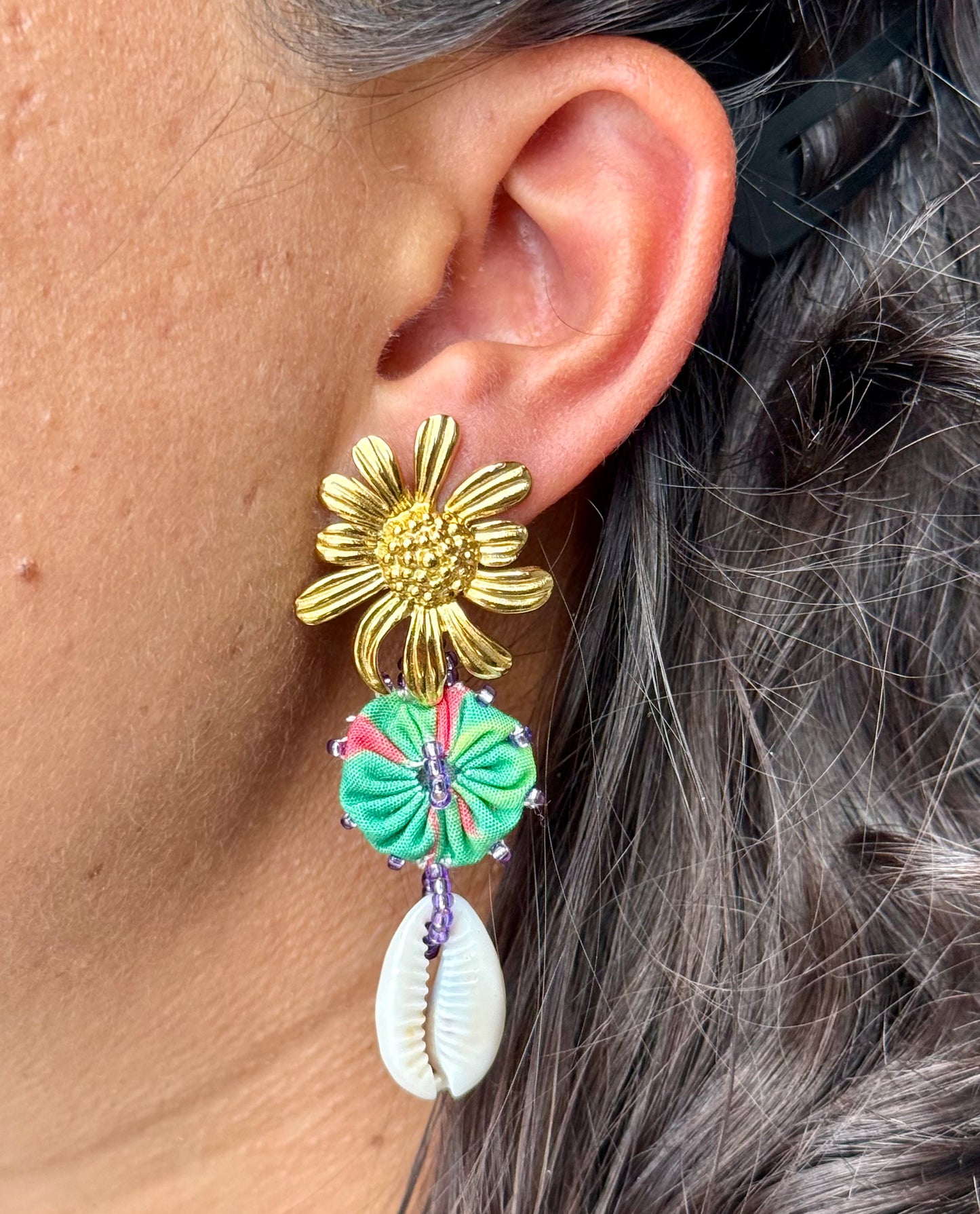 Boucles d'oreilles tournesol