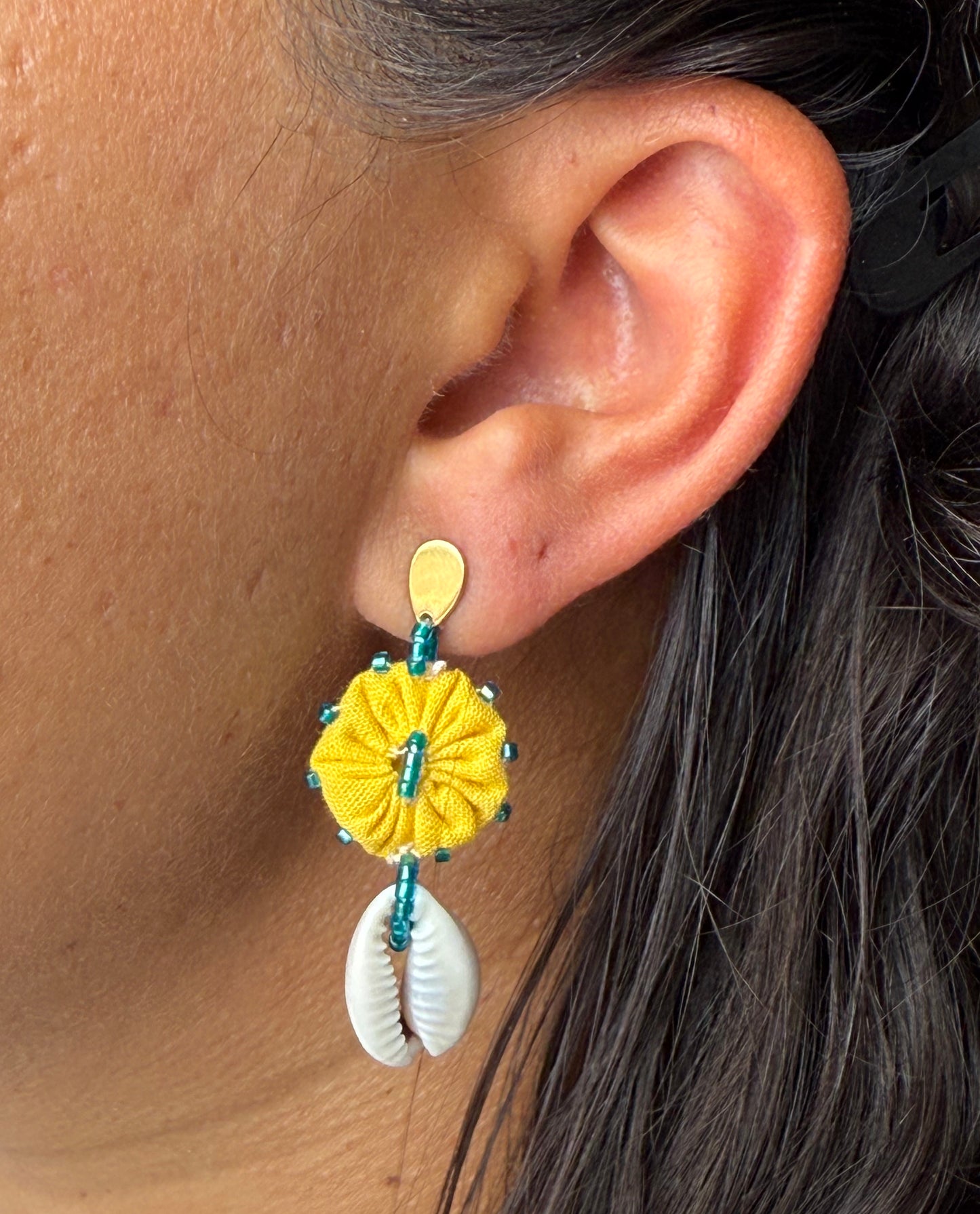 Boucles d'oreilles goutte jaune