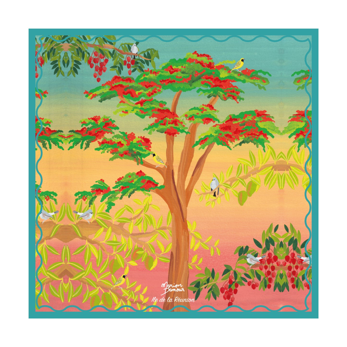 Foulard Flamboyant 90cmX90cm